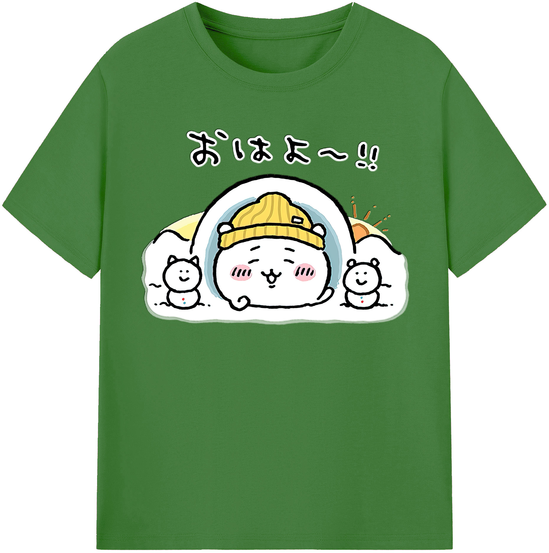 （画像用） ちいかわ ちいかわ Chii-kawa chiikawa レディースカジュアルプリントTシャツ（綿100％）
